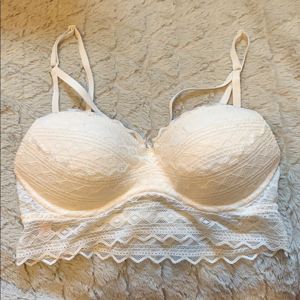 White Cage Lace Push Up Bralette